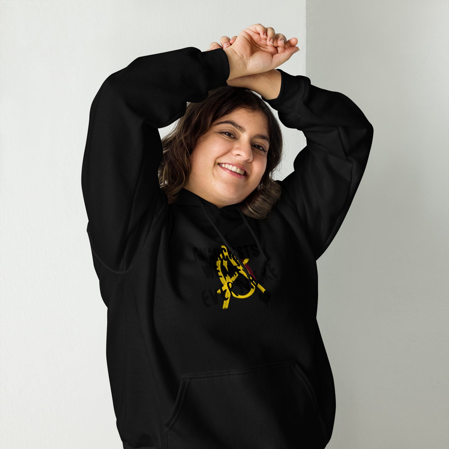 Anarchy Wear "We Are Every Where" Black on Gold Unisex Hoodie