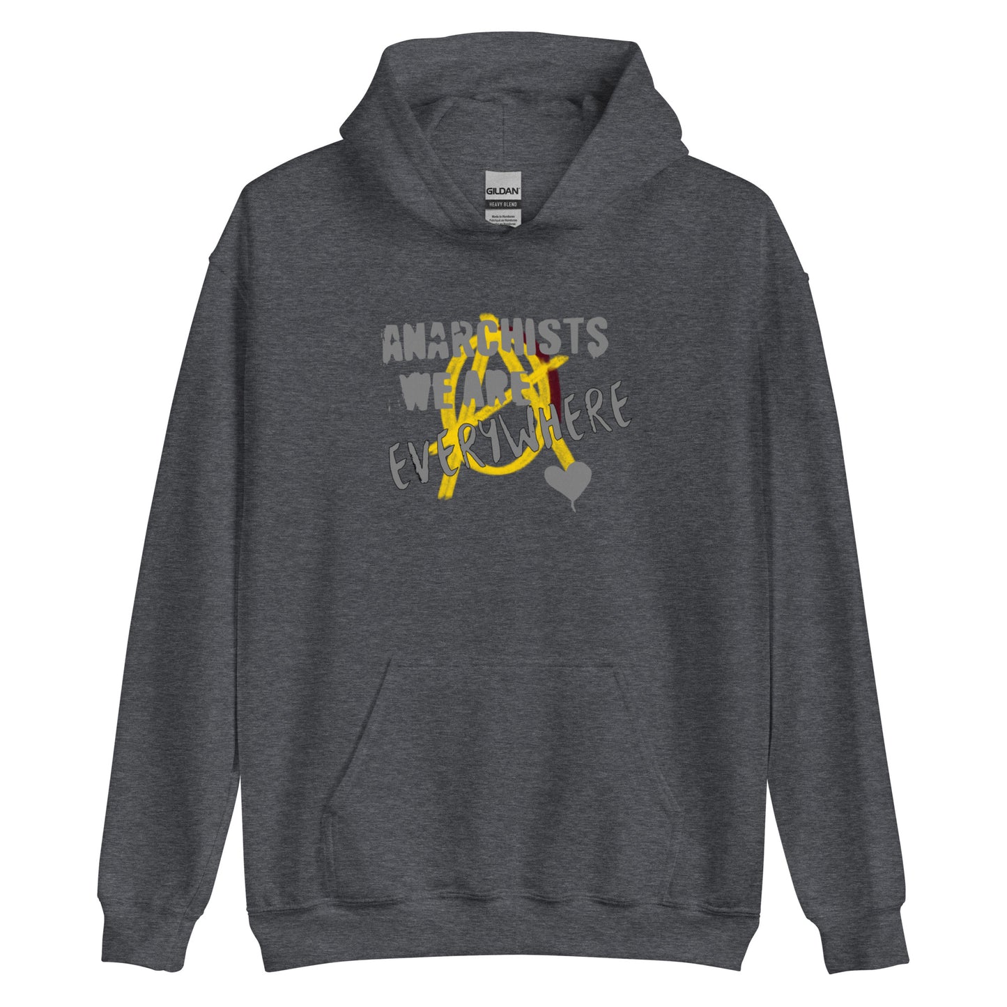Anarchy Wear "We Are Every Where" Grey on Gold Unisex Hoodie