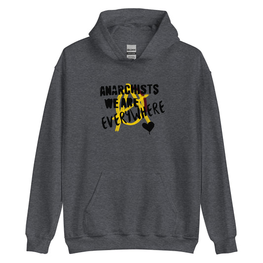 Anarchy Wear "We Are Every Where" Black on Gold Unisex Hoodie