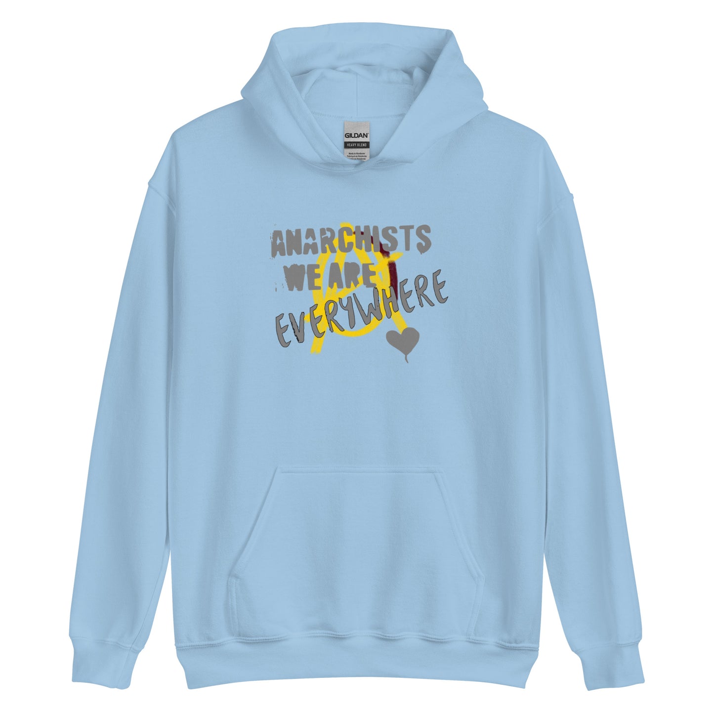 Anarchy Wear "We Are Every Where" Grey on Gold Unisex Hoodie