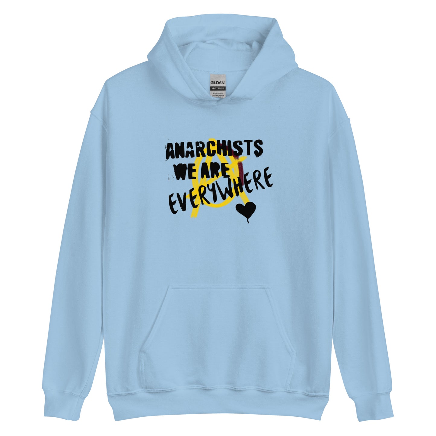 Anarchy Wear "We Are Every Where" Black on Gold Unisex Hoodie