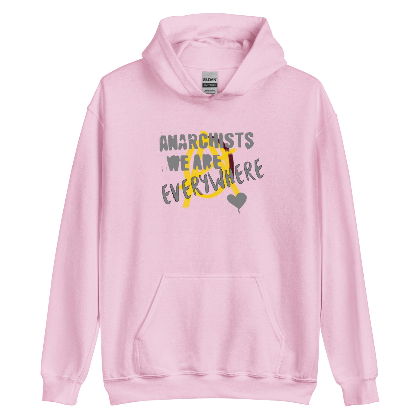 Anarchy Wear "We Are Every Where" Grey on Gold Unisex Hoodie