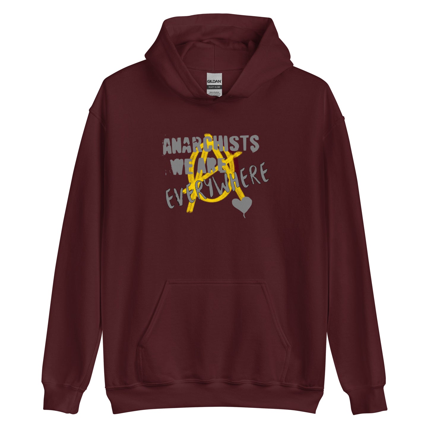 Anarchy Wear "We Are Every Where" Grey on Gold Unisex Hoodie