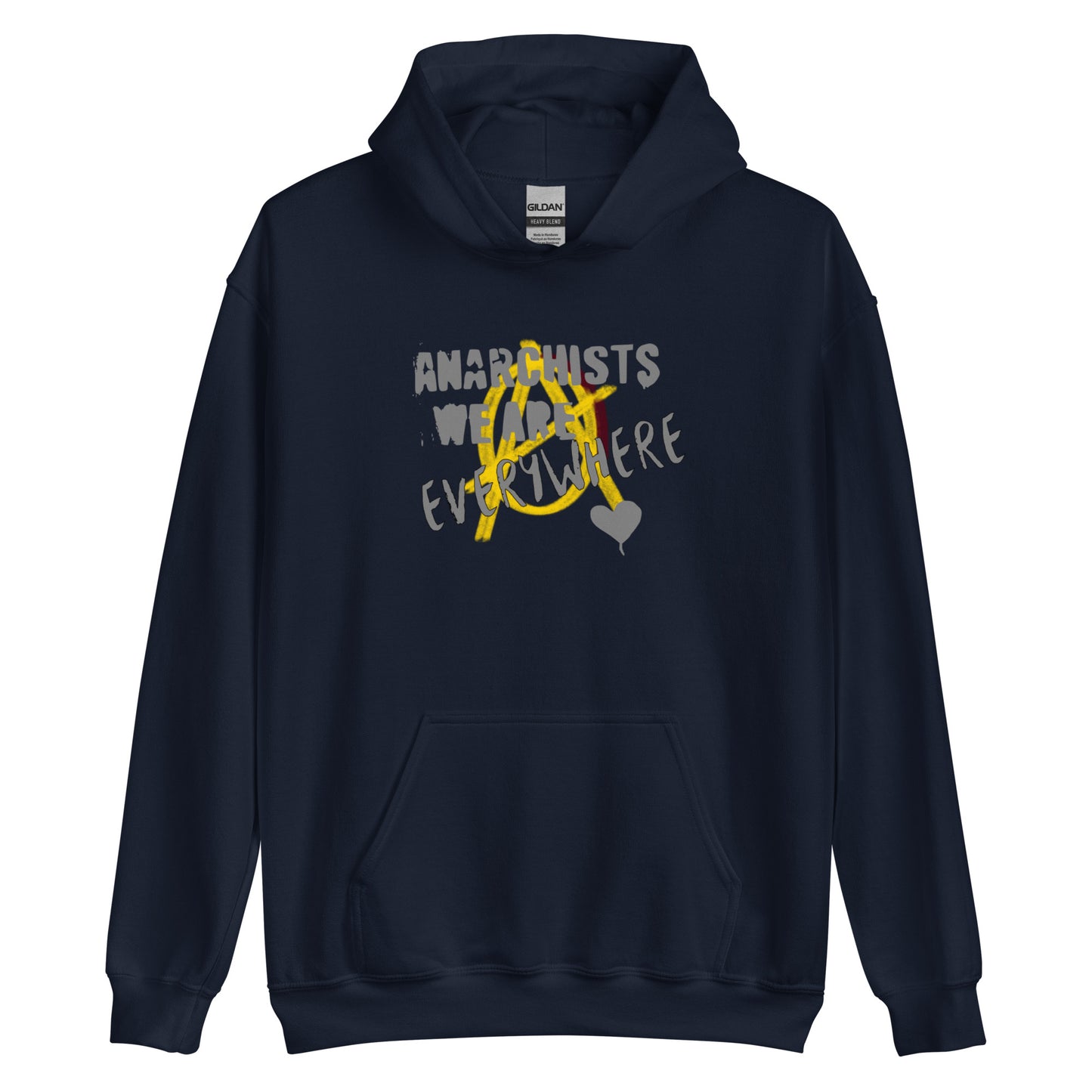 Anarchy Wear "We Are Every Where" Grey on Gold Unisex Hoodie