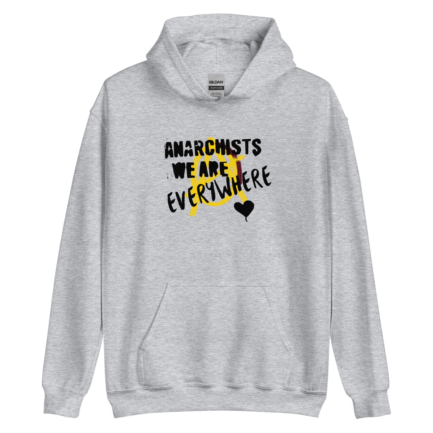 Anarchy Wear "We Are Every Where" Black on Gold Unisex Hoodie
