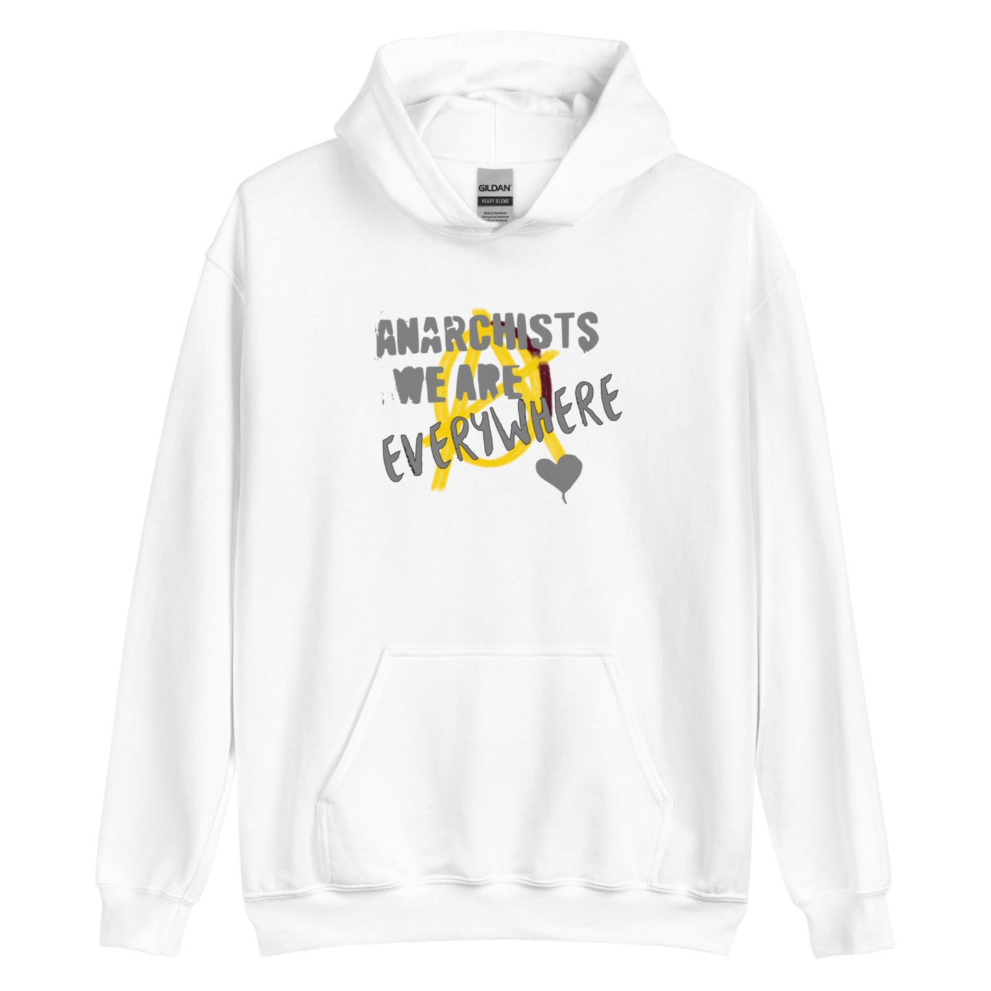 Anarchy Wear "We Are Every Where" Grey on Gold Unisex Hoodie