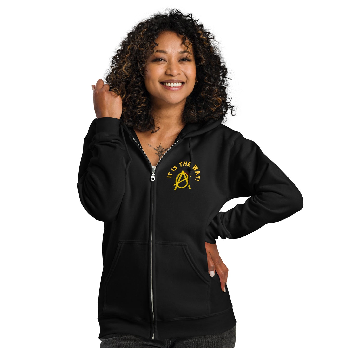 Anarchy Wear "It Is The Way" Gold heavy blend zip hoodie