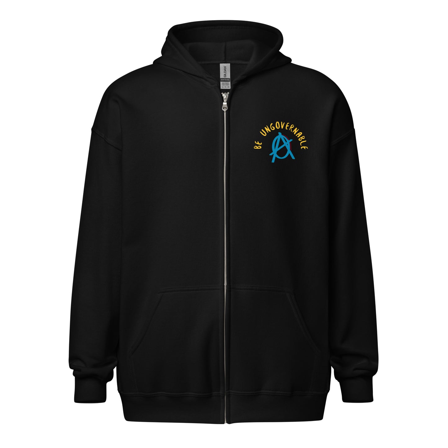 Anarchy Wear "Be Ungovernable" Blue heavy blend zip hoodie