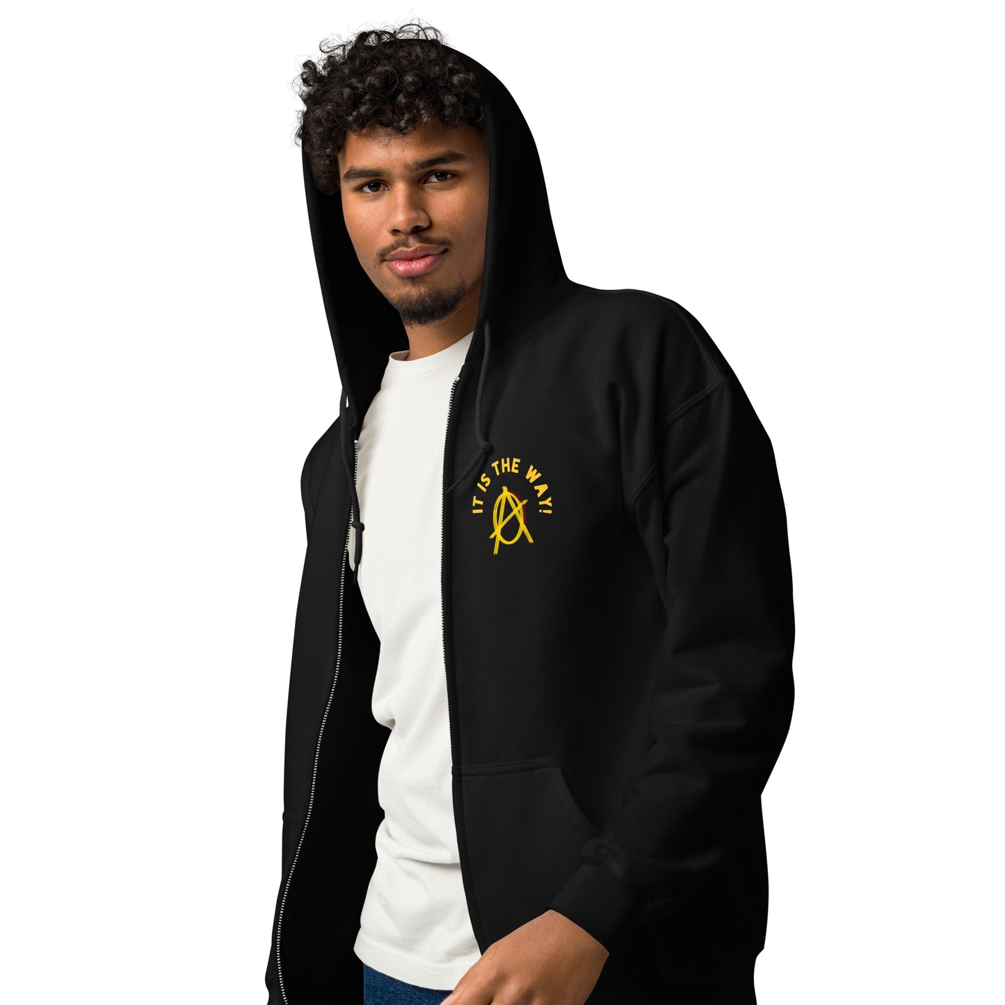 Anarchy Wear "It Is The Way" Gold heavy blend zip hoodie