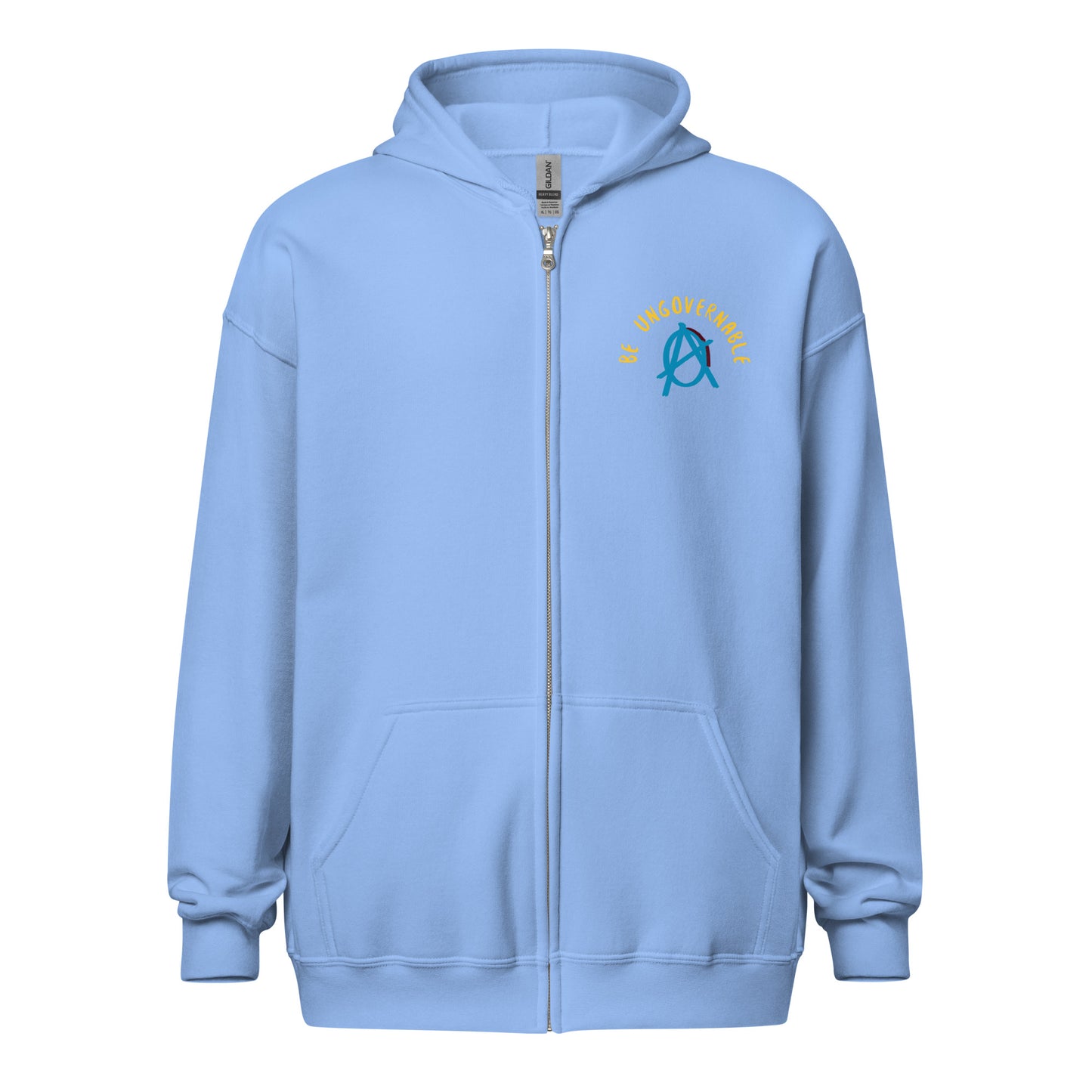 Anarchy Wear "Be Ungovernable" Blue heavy blend zip hoodie