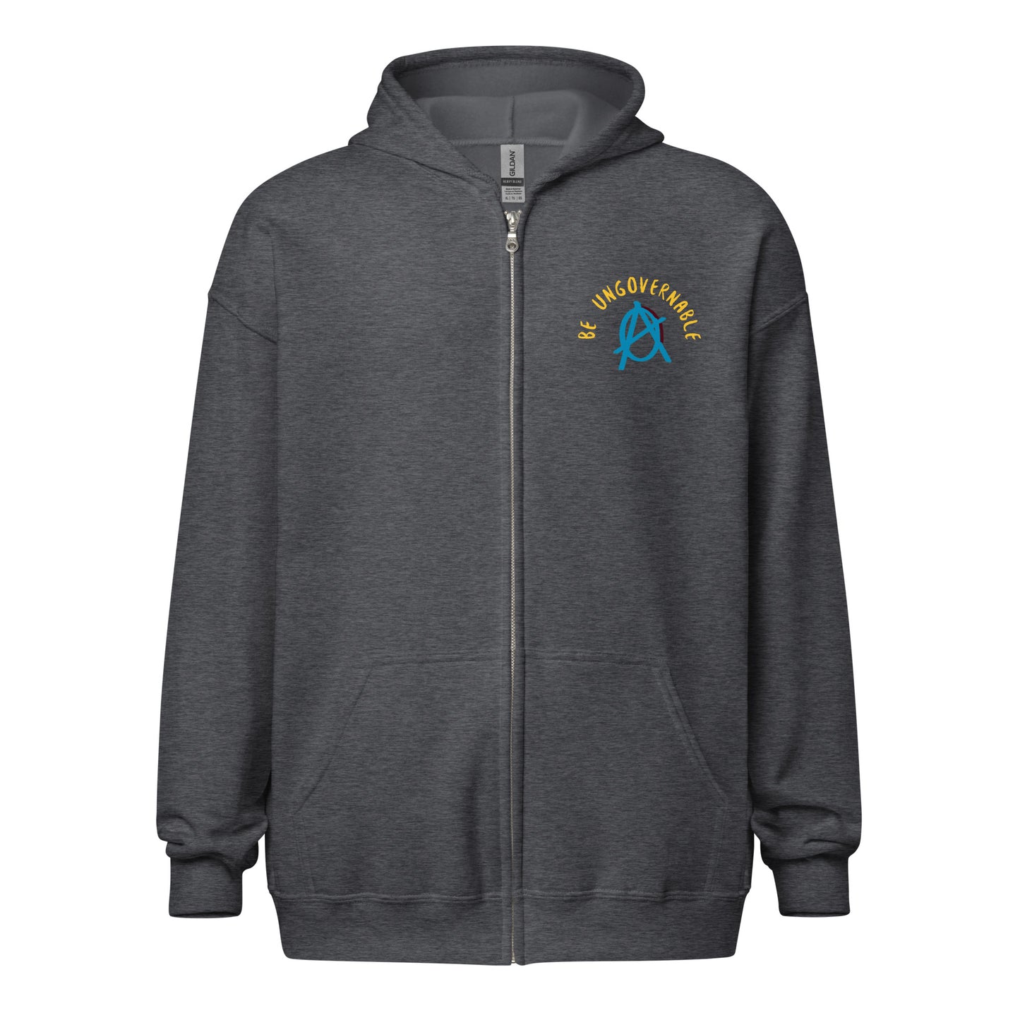 Anarchy Wear "Be Ungovernable" Blue heavy blend zip hoodie