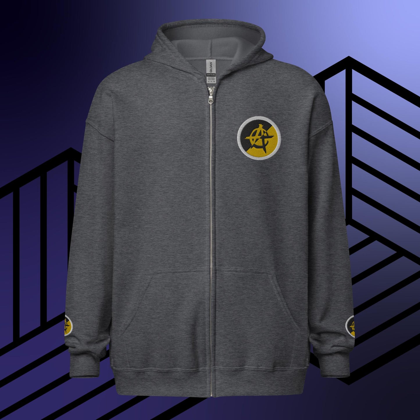 "govt.exe is corrupt" Inspired by @govt_corrupt Embroidered Front Heavy Blend Zip Hoodie