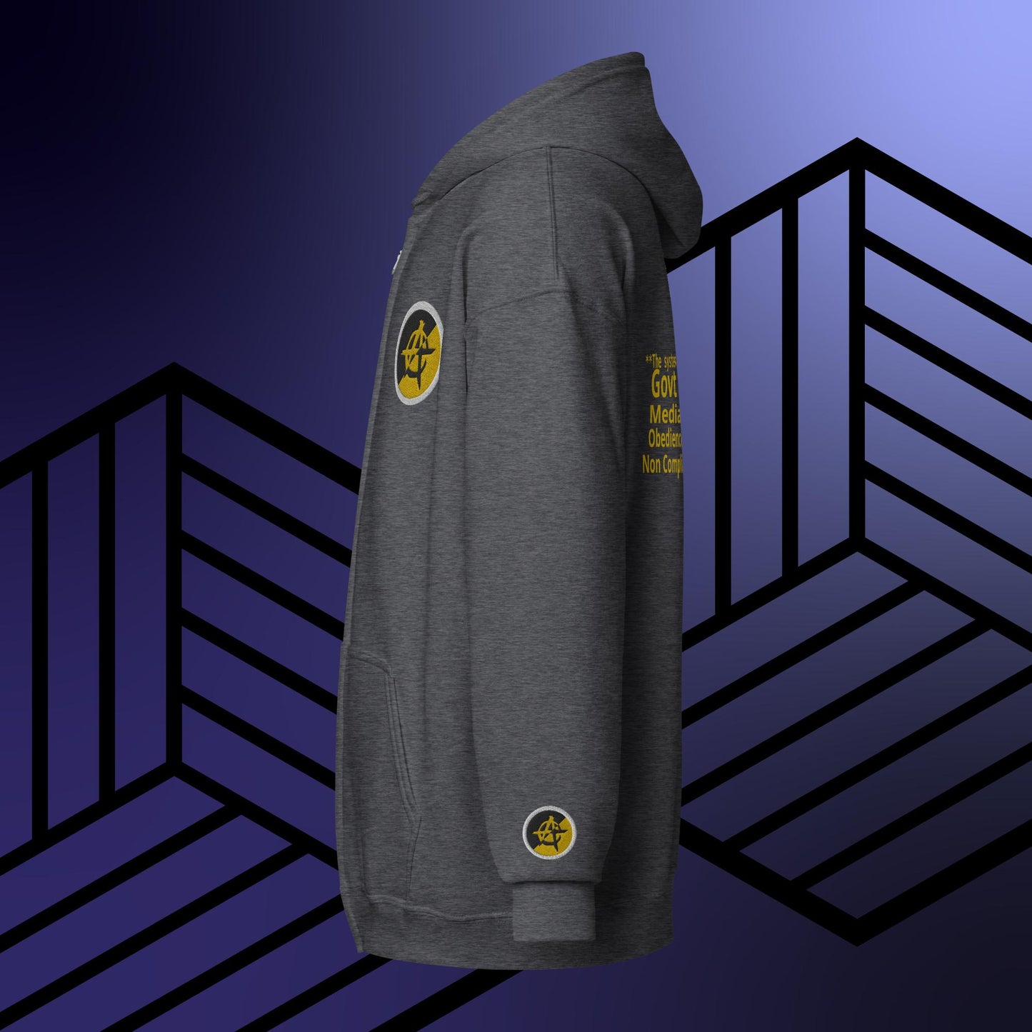 "govt.exe is corrupt" Inspired by @govt_corrupt Embroidered Front Heavy Blend Zip Hoodie