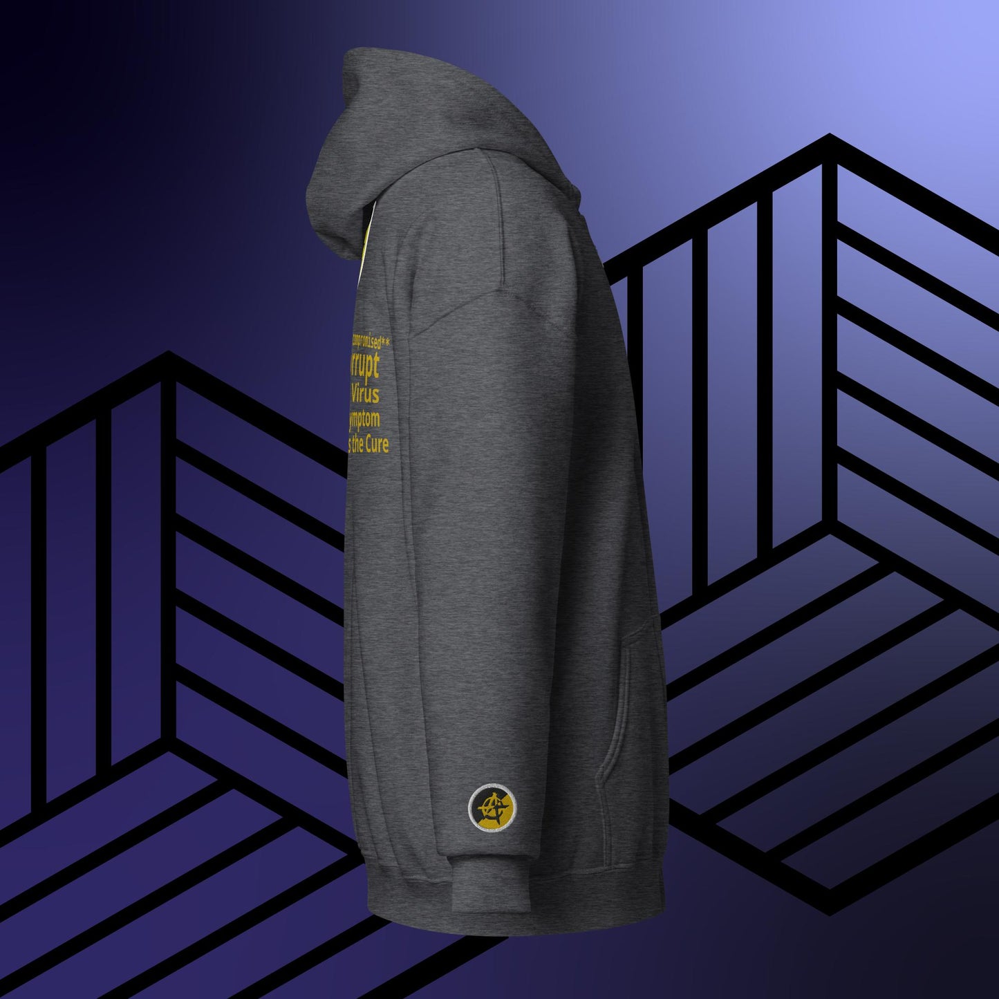 "govt.exe is corrupt" Inspired by @govt_corrupt Embroidered Front Heavy Blend Zip Hoodie