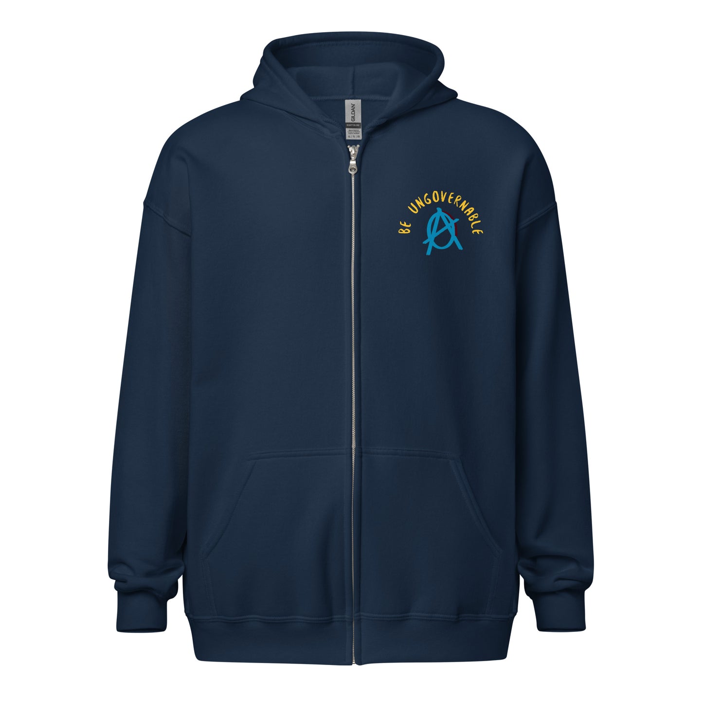 Anarchy Wear "Be Ungovernable" Blue heavy blend zip hoodie