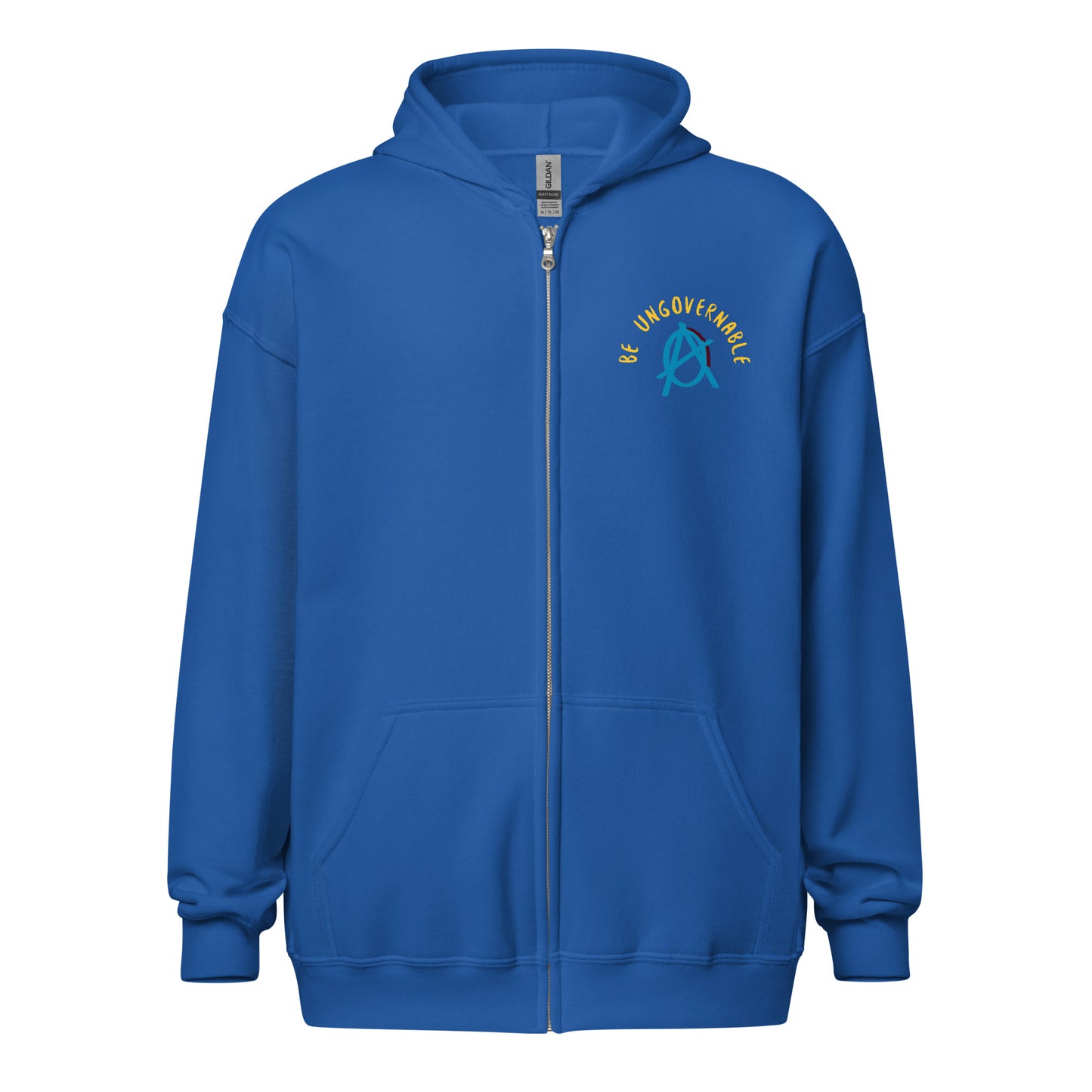 Anarchy Wear "Be Ungovernable" Blue heavy blend zip hoodie