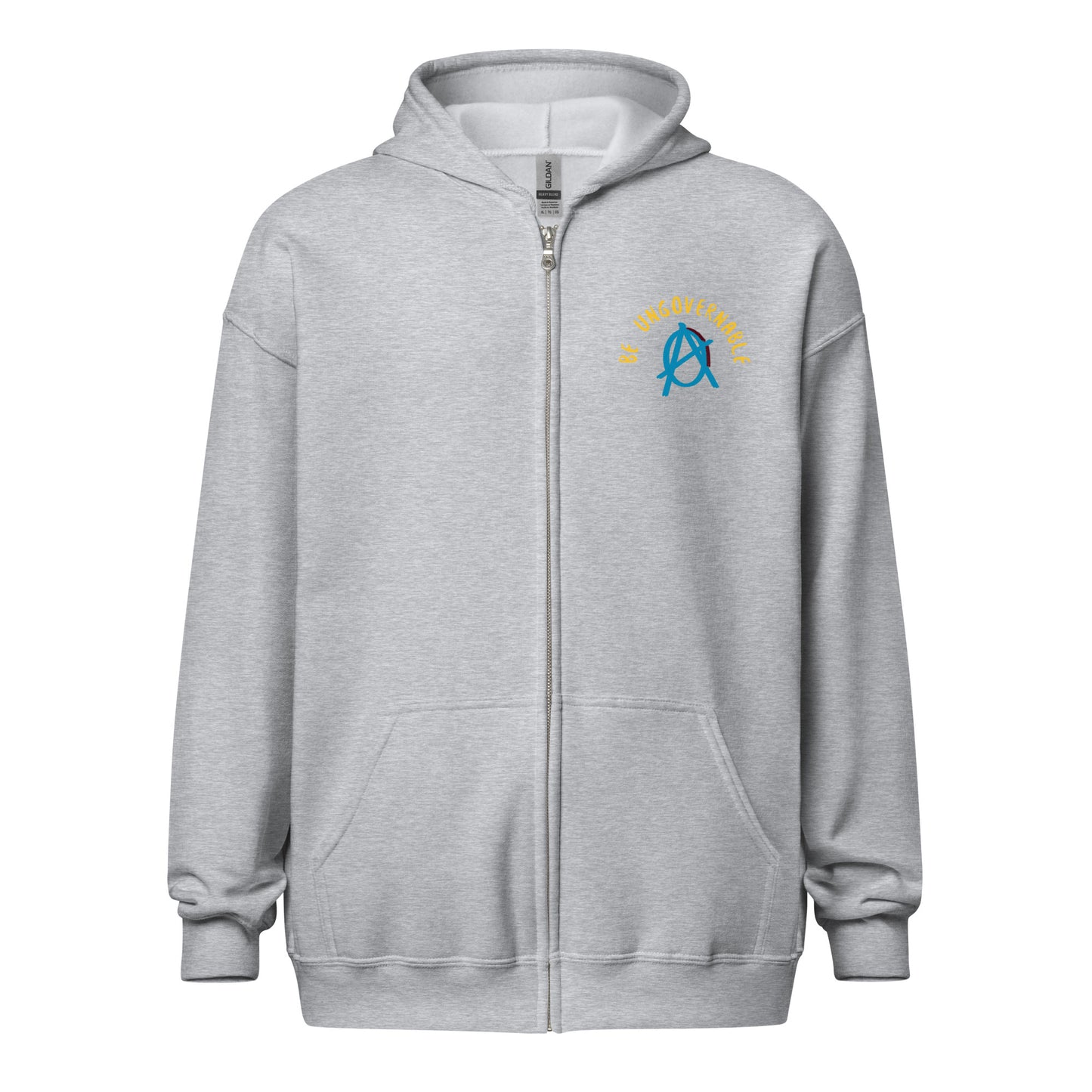 Anarchy Wear "Be Ungovernable" Blue heavy blend zip hoodie