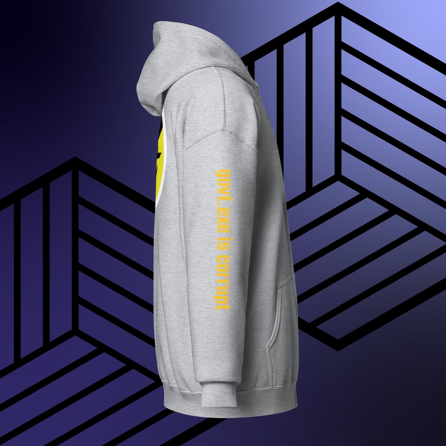 "govt.exe is corrupt" @govt_corrupt Large Back Patch Heavy Blend Zip Hoodie