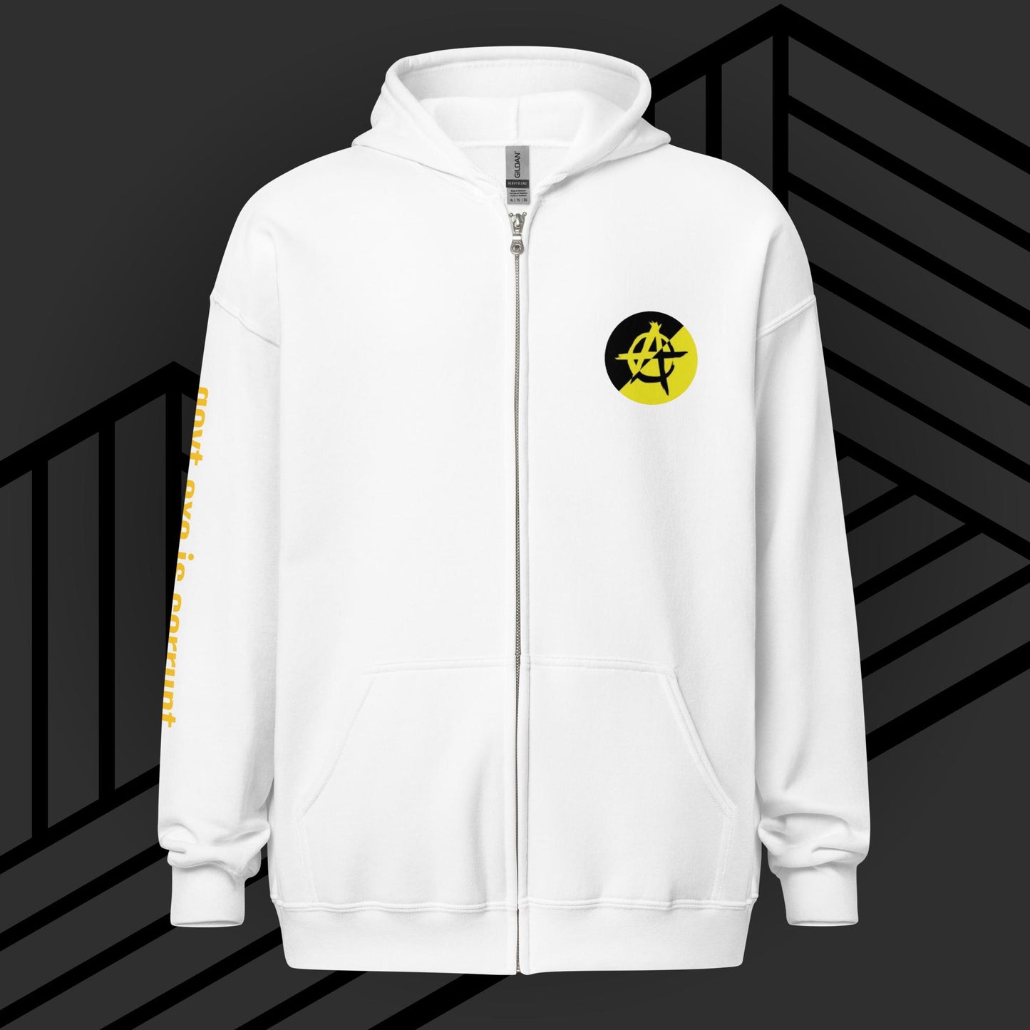 "govt.exe is corrupt" @govt_corrupt Printed Heavy Blend Zip Hoodie