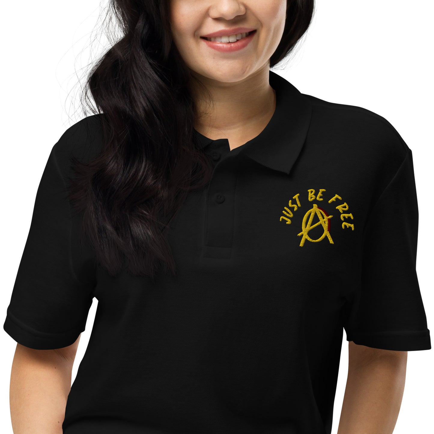Anarchy Wear "Just Be Free" Unisex pique polo shirt