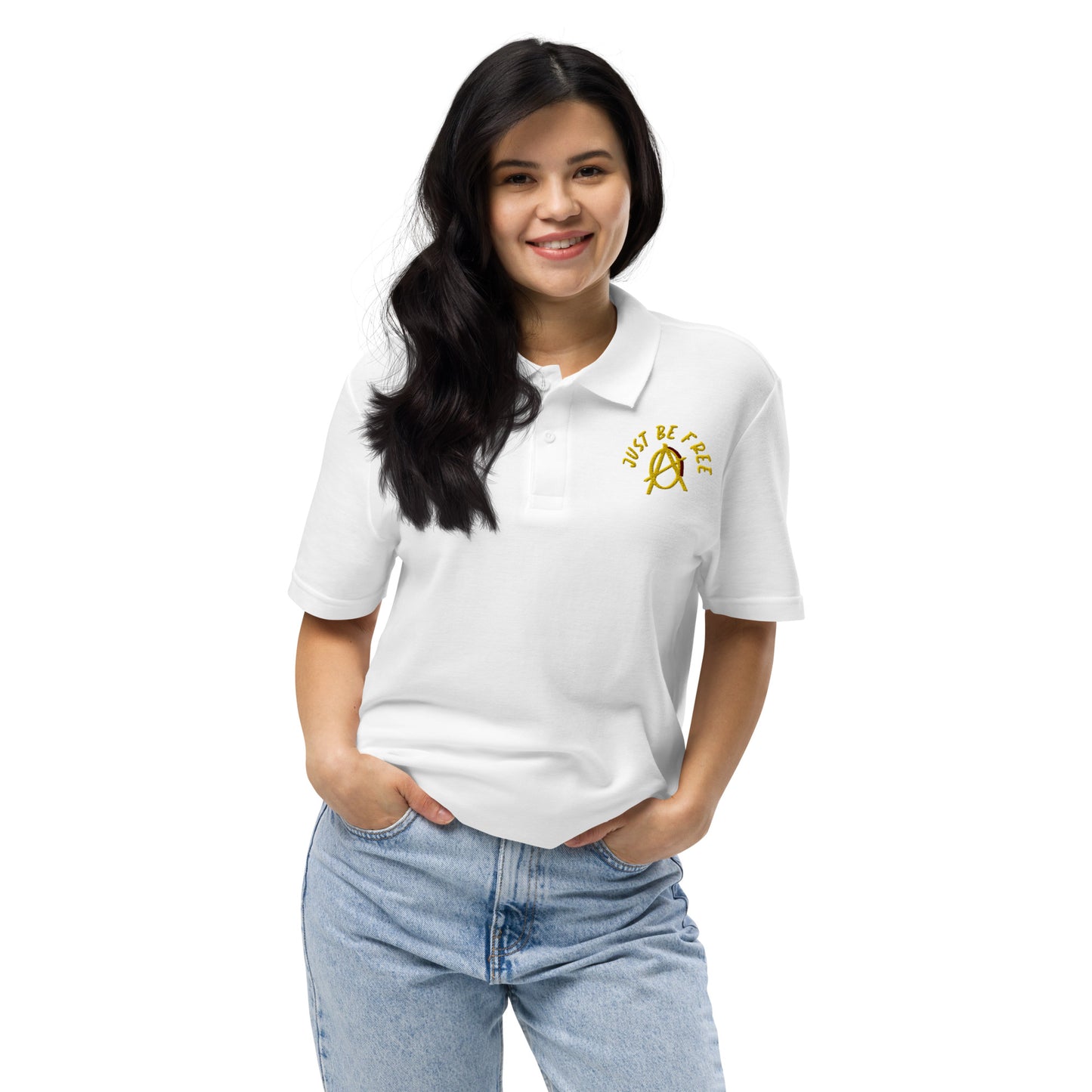 Anarchy Wear "Just Be Free" Unisex pique polo shirt