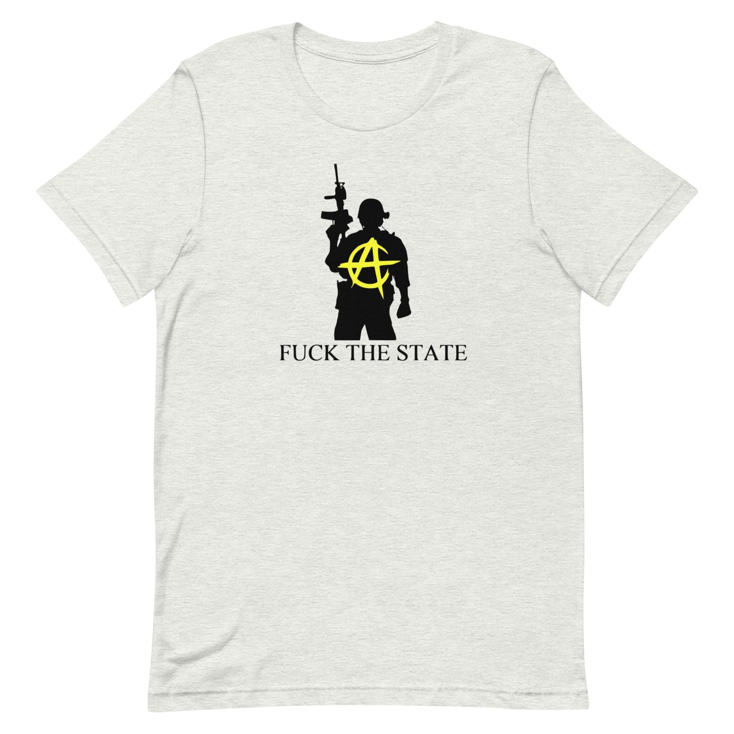 "Fuck The State" Gold On Pastels By @AncapAir Unisex t-shirt