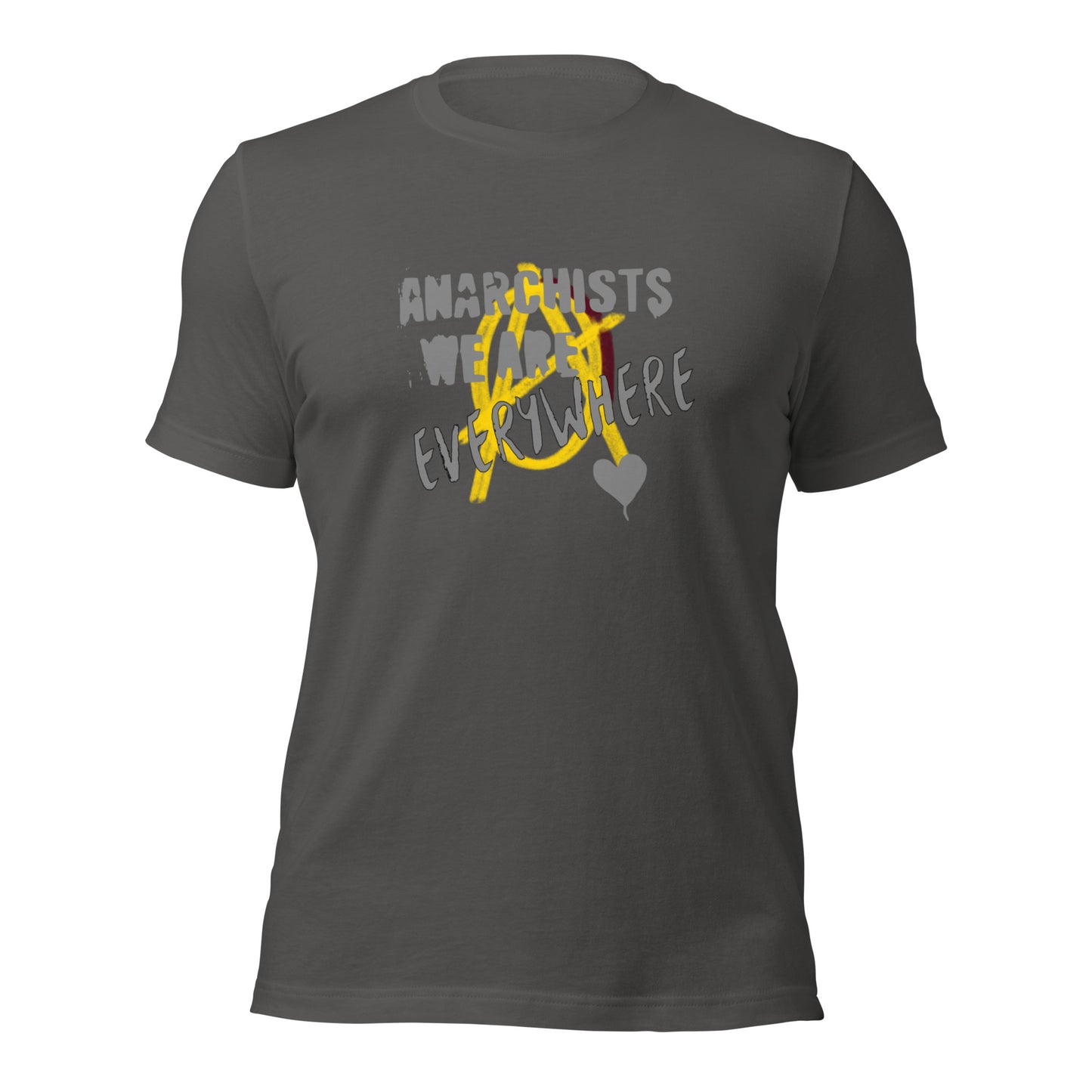Anarchy Wear "We Are Every Where" Grey on Gold Unisex t-shirt