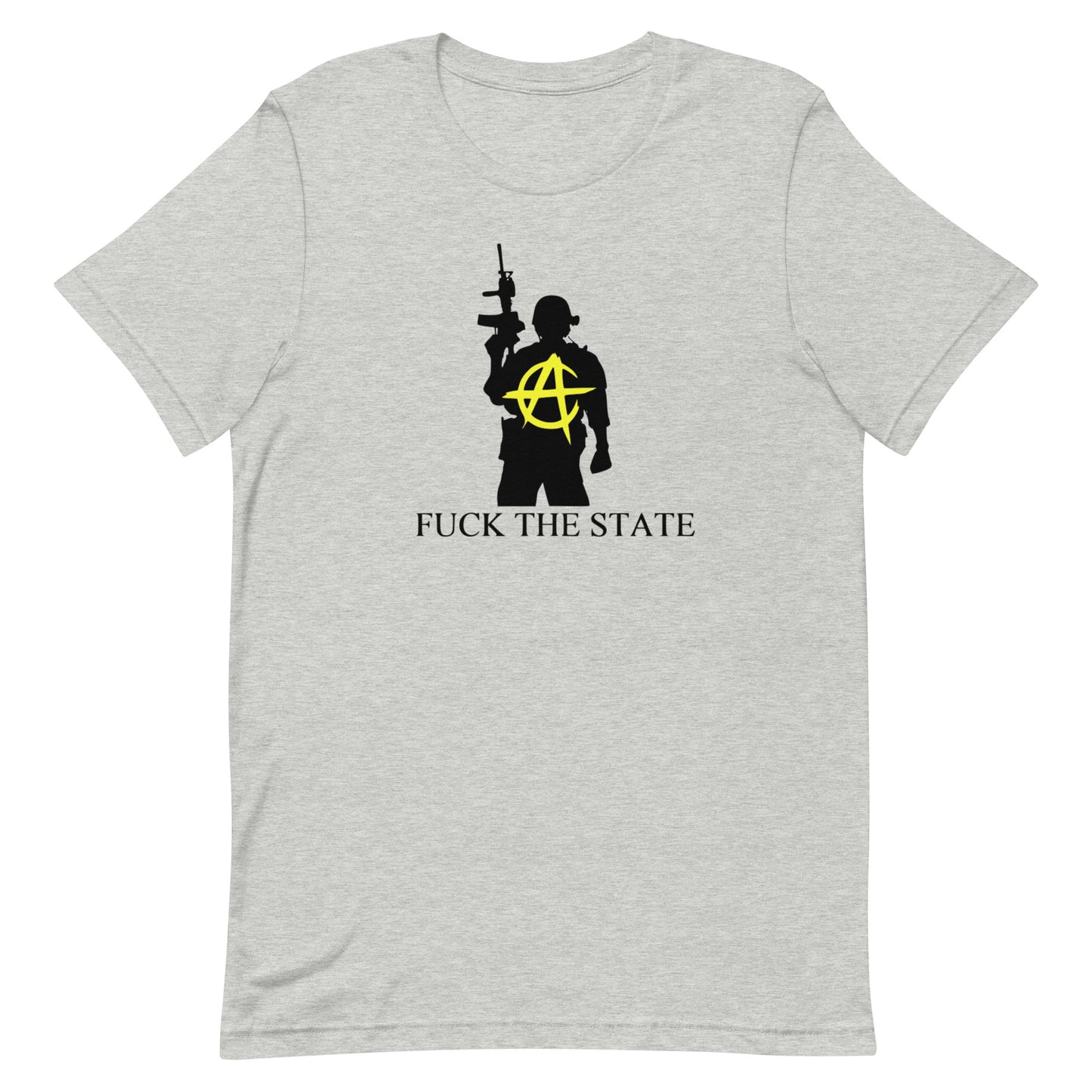 "Fuck The State" Gold On Pastels By @AncapAir Unisex t-shirt