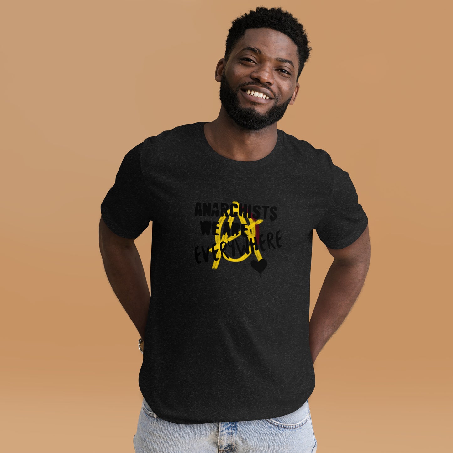 Anarchy Wear "We Are Every Where" Black on Gold Unisex t-shirt