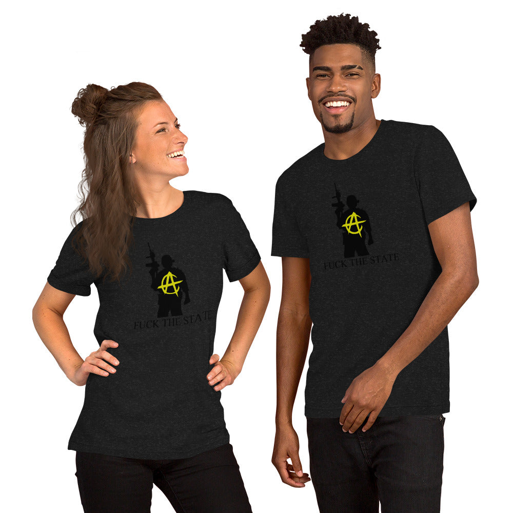 "Fuck The State" Gold By @AncapAir Unisex t-shirt