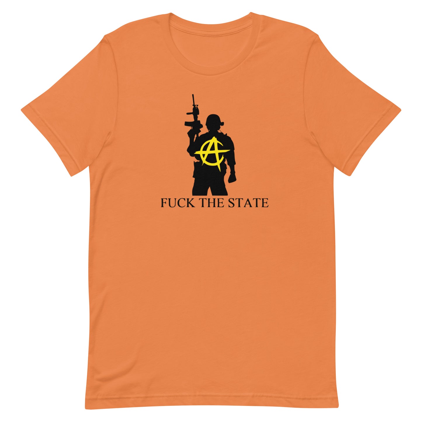 "Fuck The State" Gold On Pastels By @AncapAir Unisex t-shirt