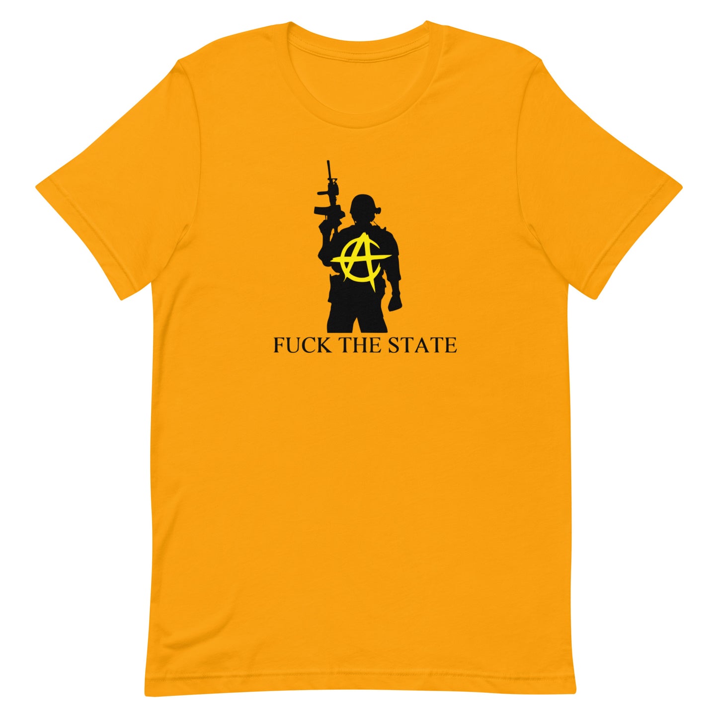 "Fuck The State" Gold On Pastels By @AncapAir Unisex t-shirt