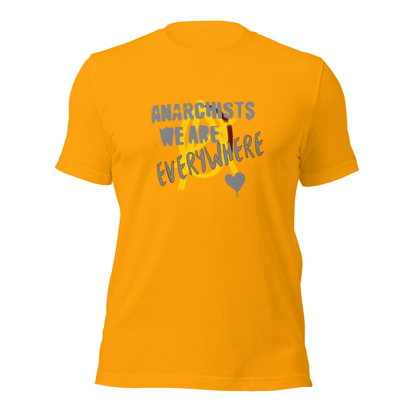Anarchy Wear "We Are Every Where" Grey on Gold Unisex t-shirt