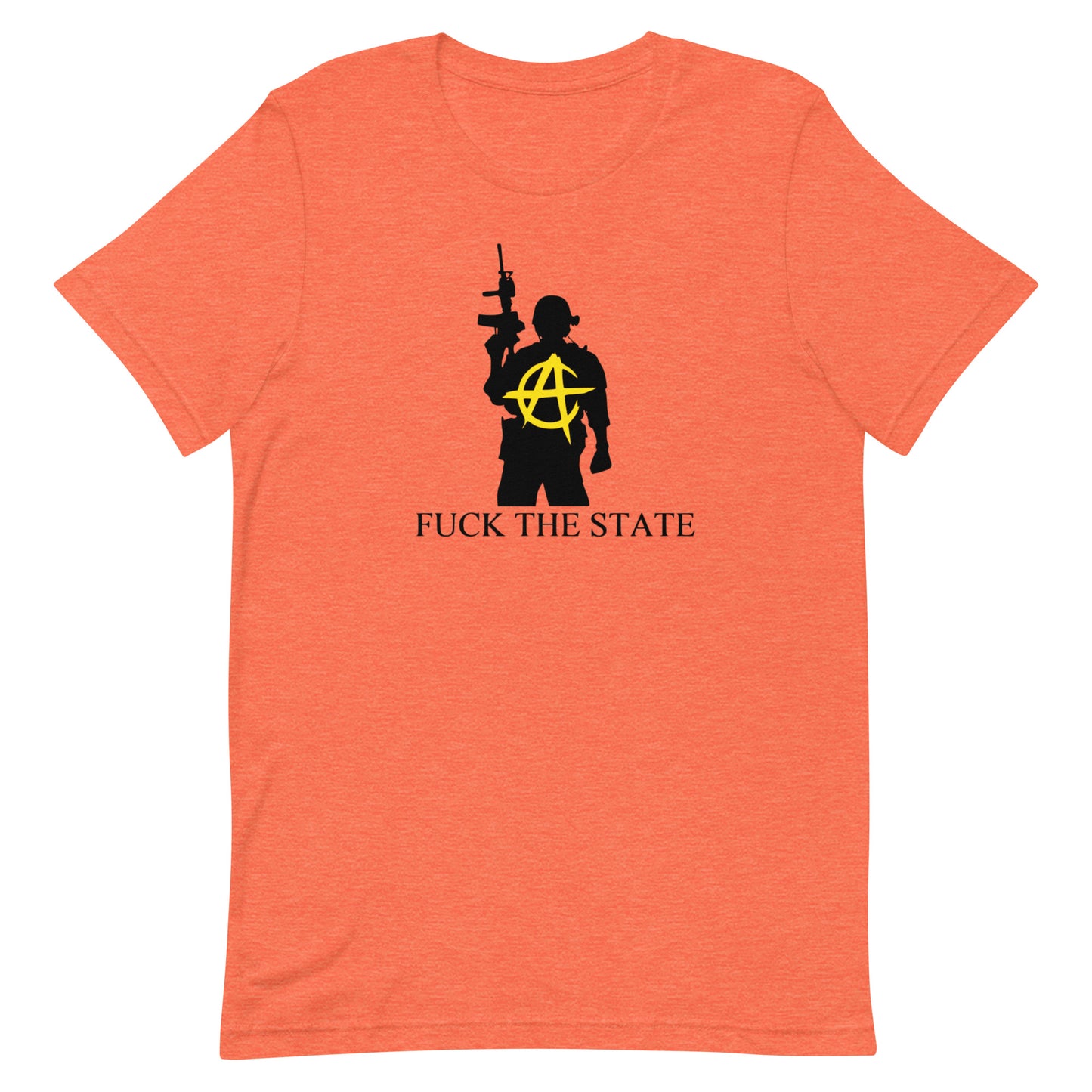 "Fuck The State" Gold On Pastels By @AncapAir Unisex t-shirt