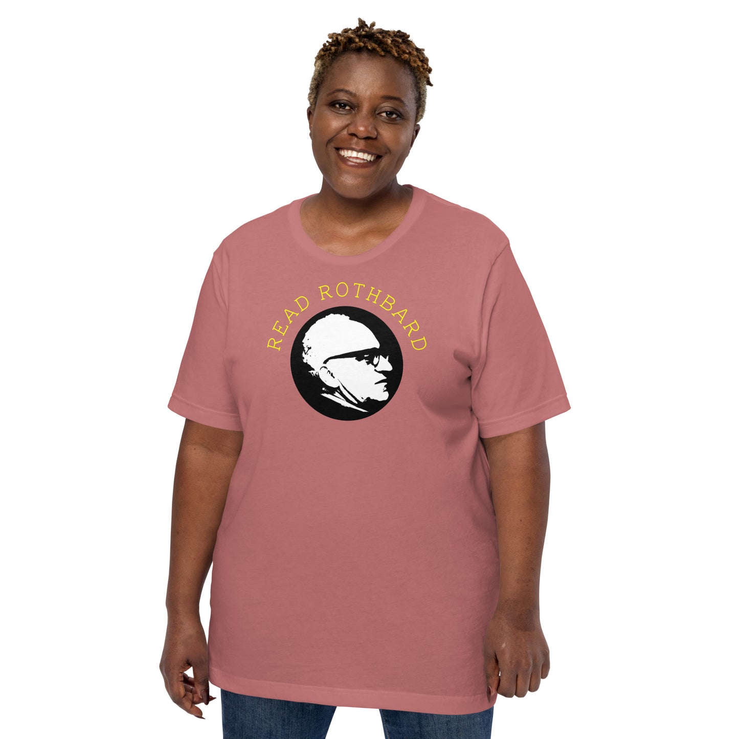 Anarchy Wear Gold on Pastels "Read Rothbard" Unisex t-shirt