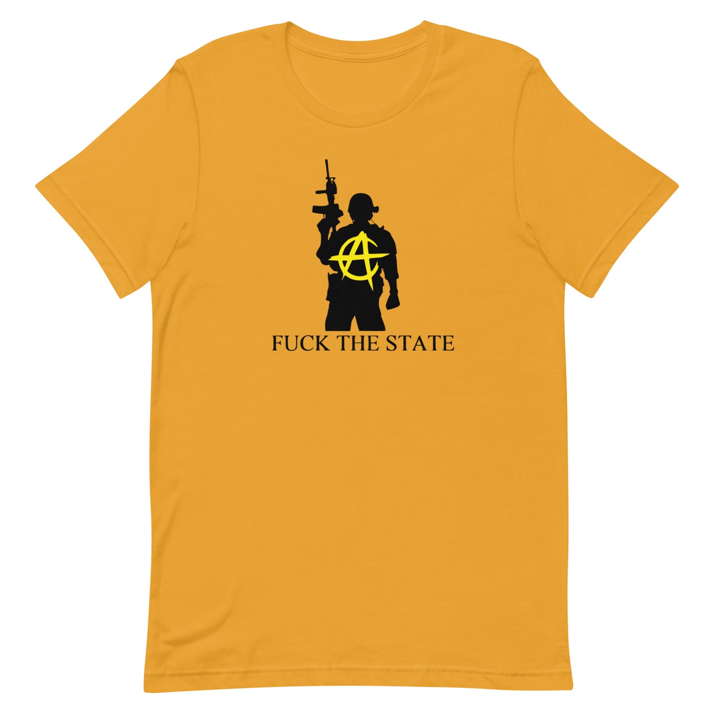 "Fuck The State" Gold On Pastels By @AncapAir Unisex t-shirt