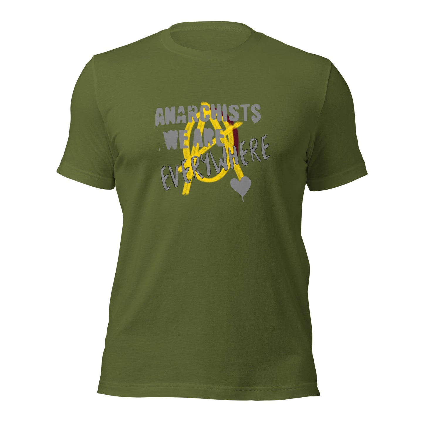 Anarchy Wear "We Are Every Where" Grey on Gold Unisex t-shirt