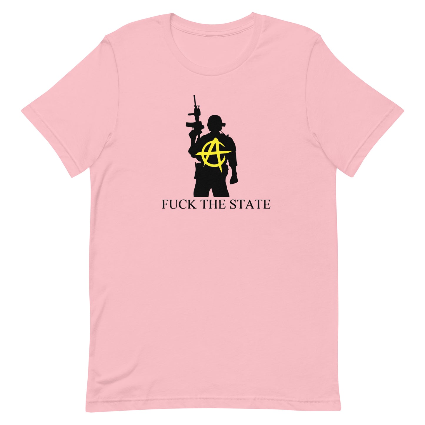 "Fuck The State" Gold On Pastels By @AncapAir Unisex t-shirt