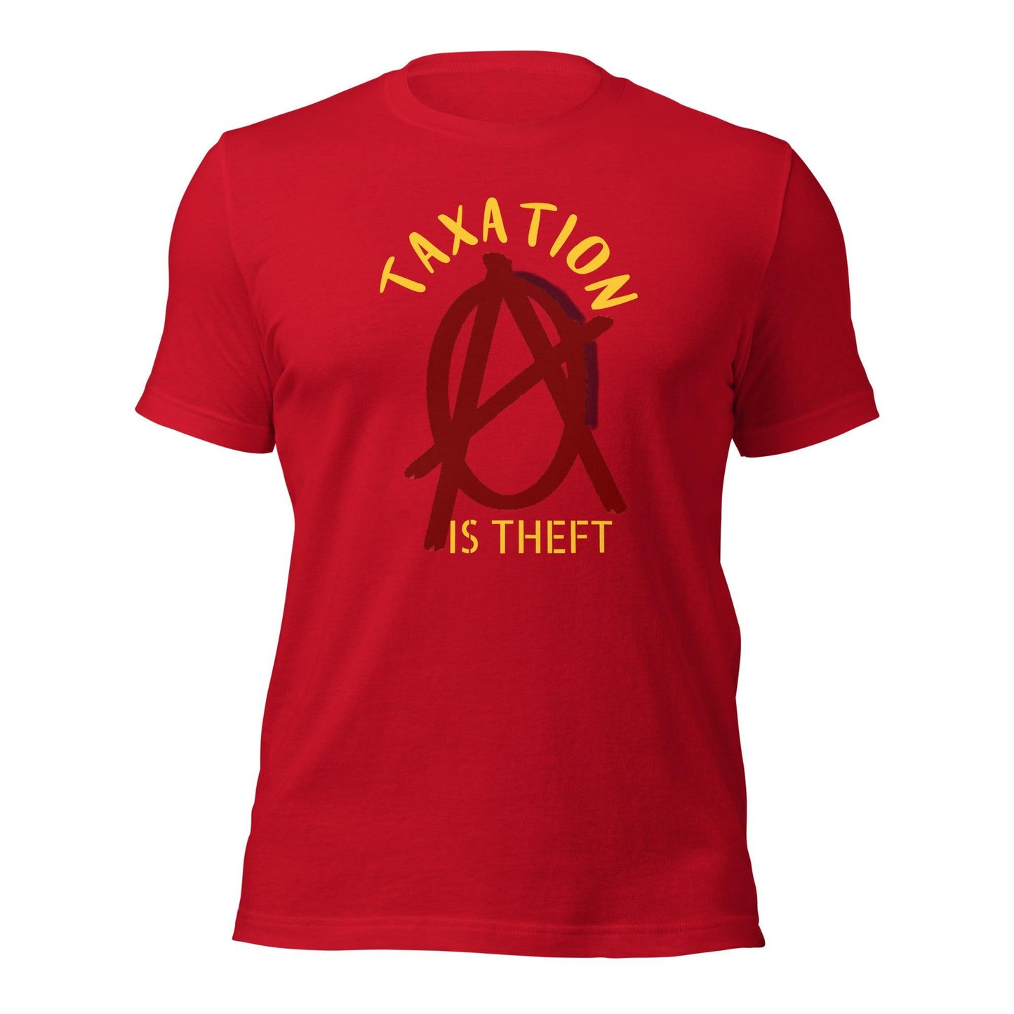 Anarchy Wear Red "Taxation Is Theft" Unisex t-shirt - AnarchyWear