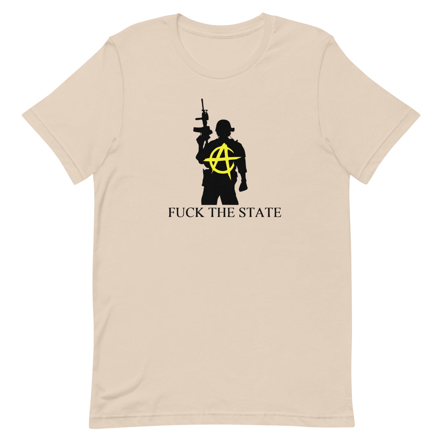 "Fuck The State" Gold On Pastels By @AncapAir Unisex t-shirt