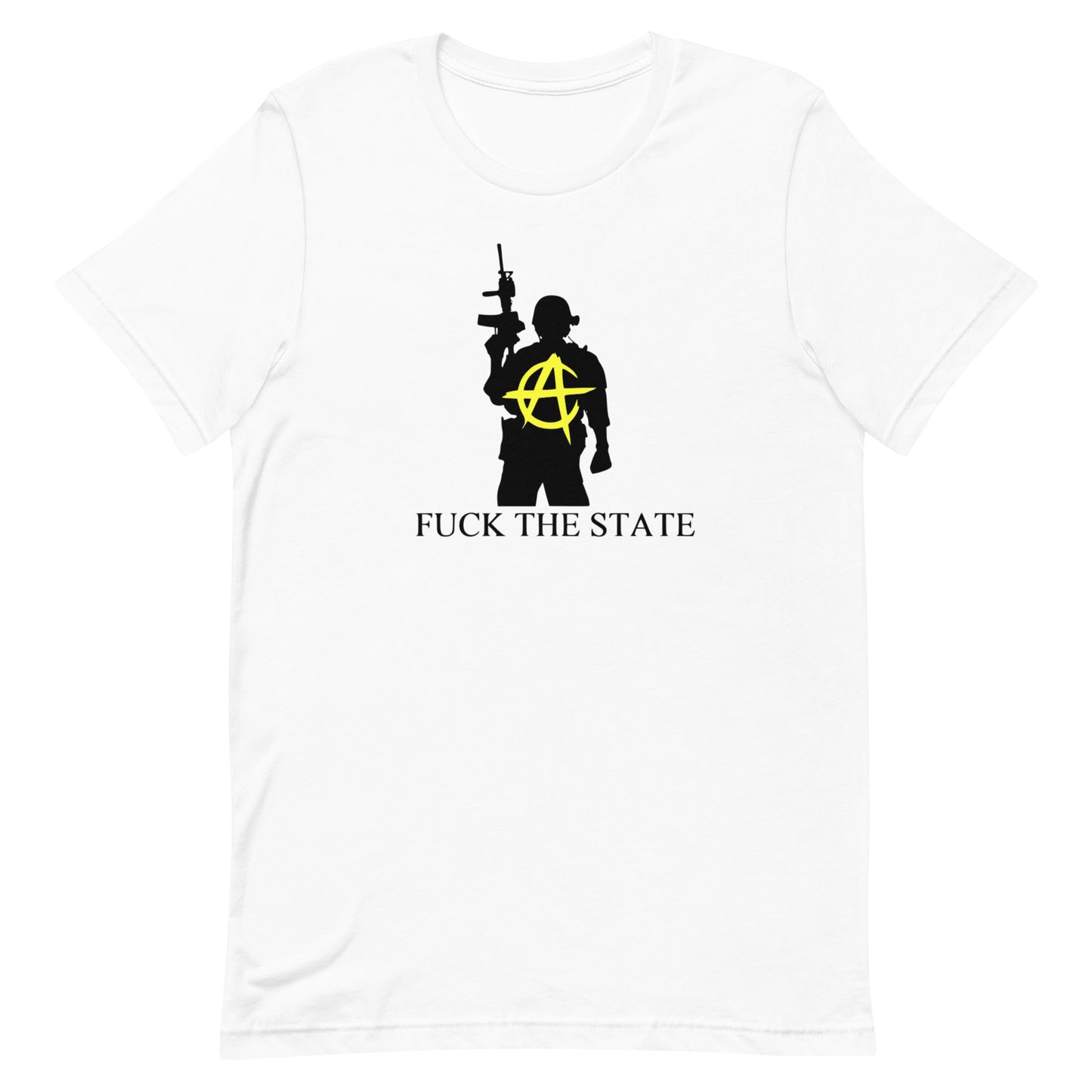 "Fuck The State" Gold On Pastels By @AncapAir Unisex t-shirt
