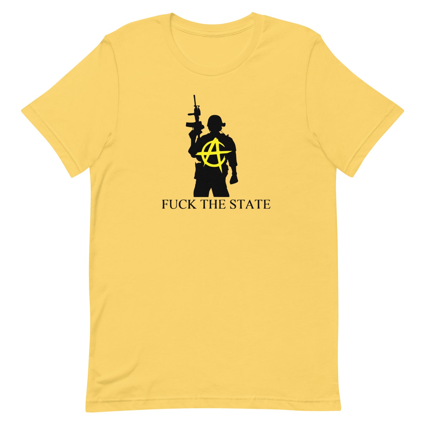 "Fuck The State" Gold On Pastels By @AncapAir Unisex t-shirt