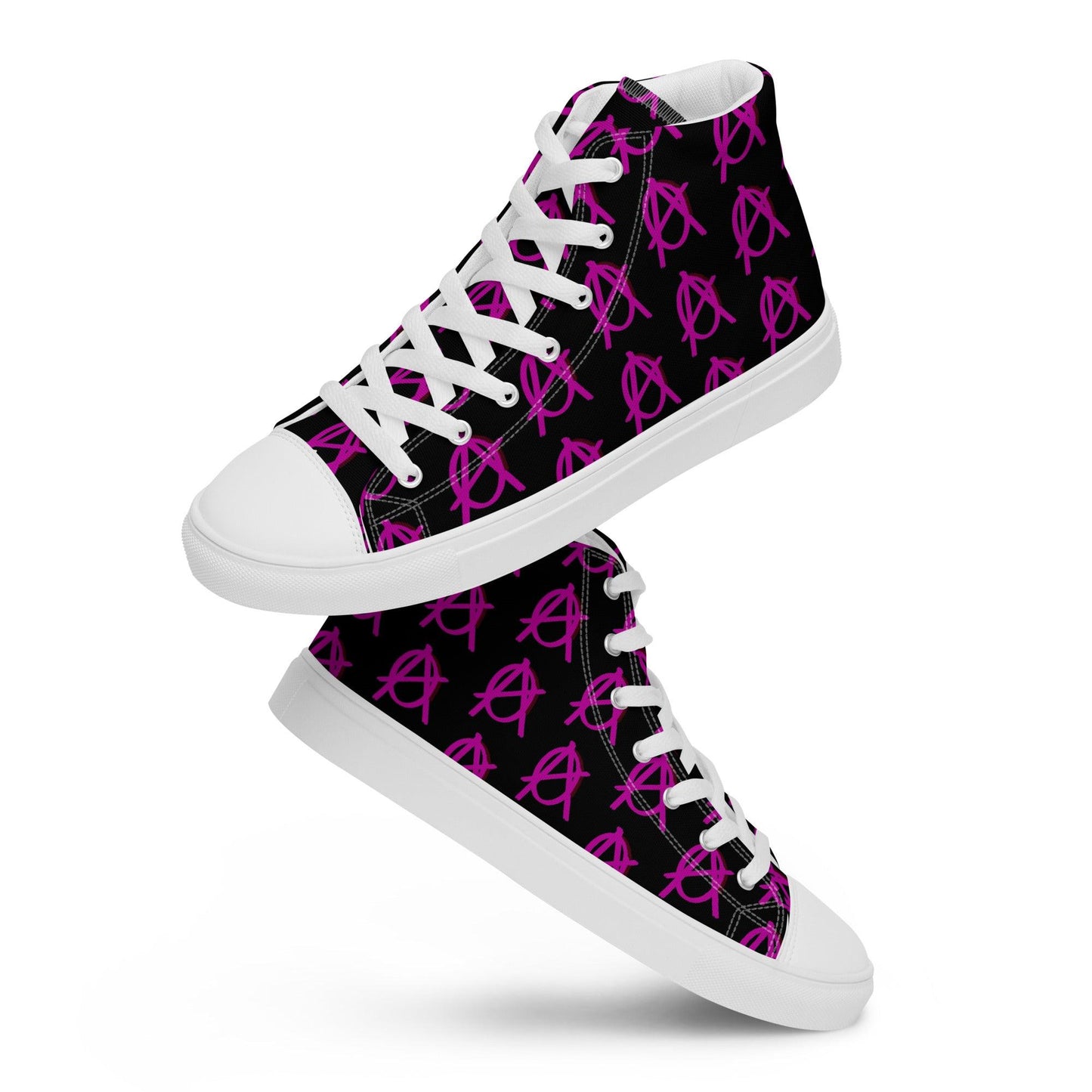 Anarchy Wear Pink/Black high top canvas shoes - AnarchyWear