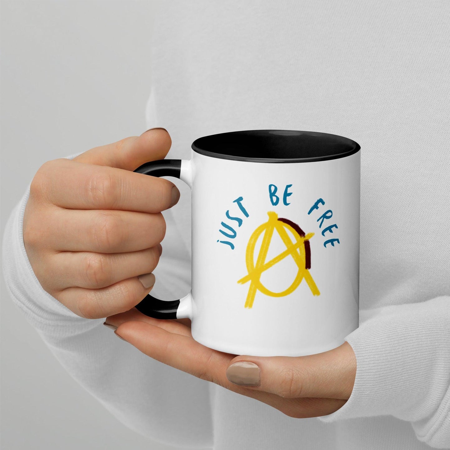 Gold "Just Be Free" Anarchy Mug - AnarchyWear