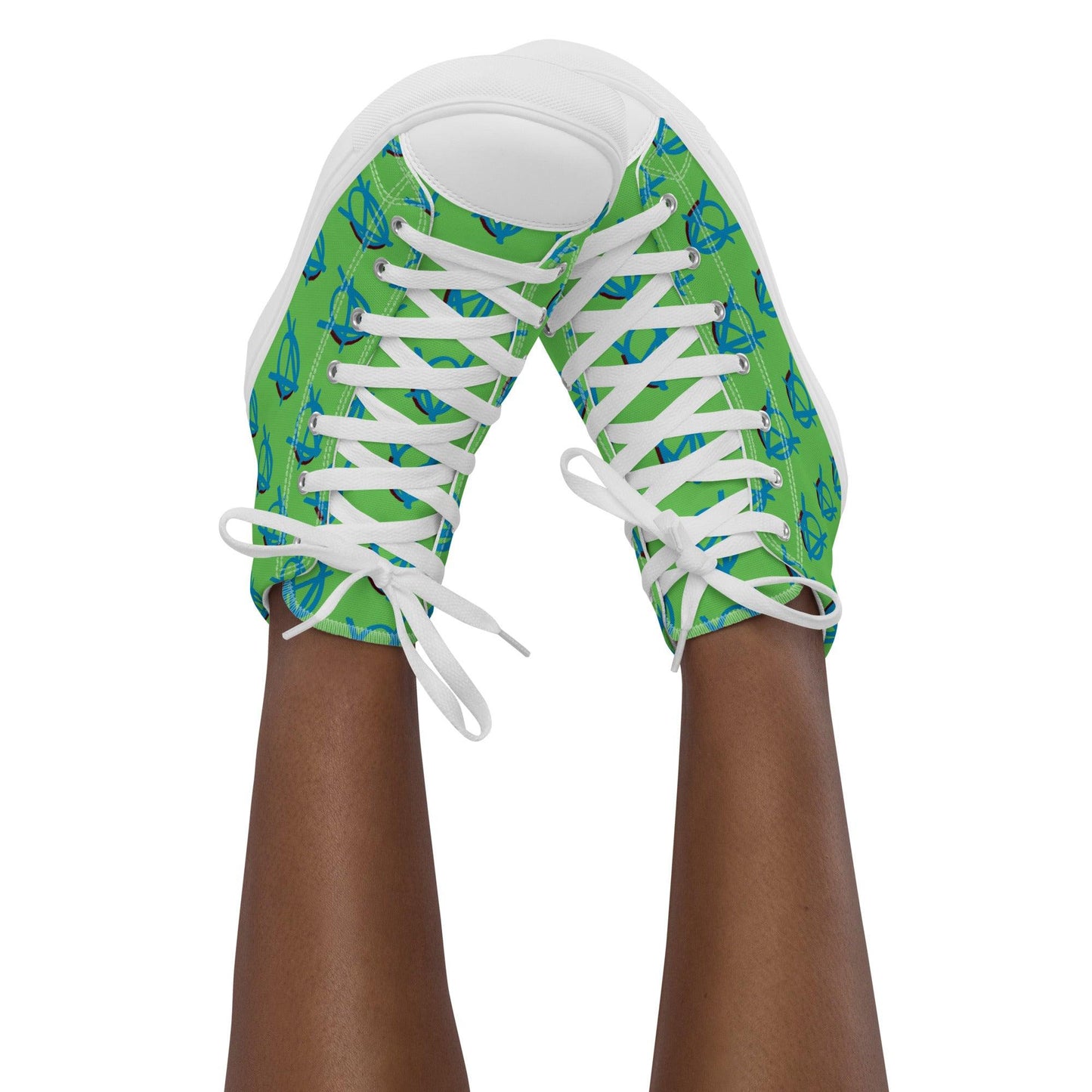 Anarchy Wear Blue/Mantis Women’s high top canvas shoes - AnarchyWear