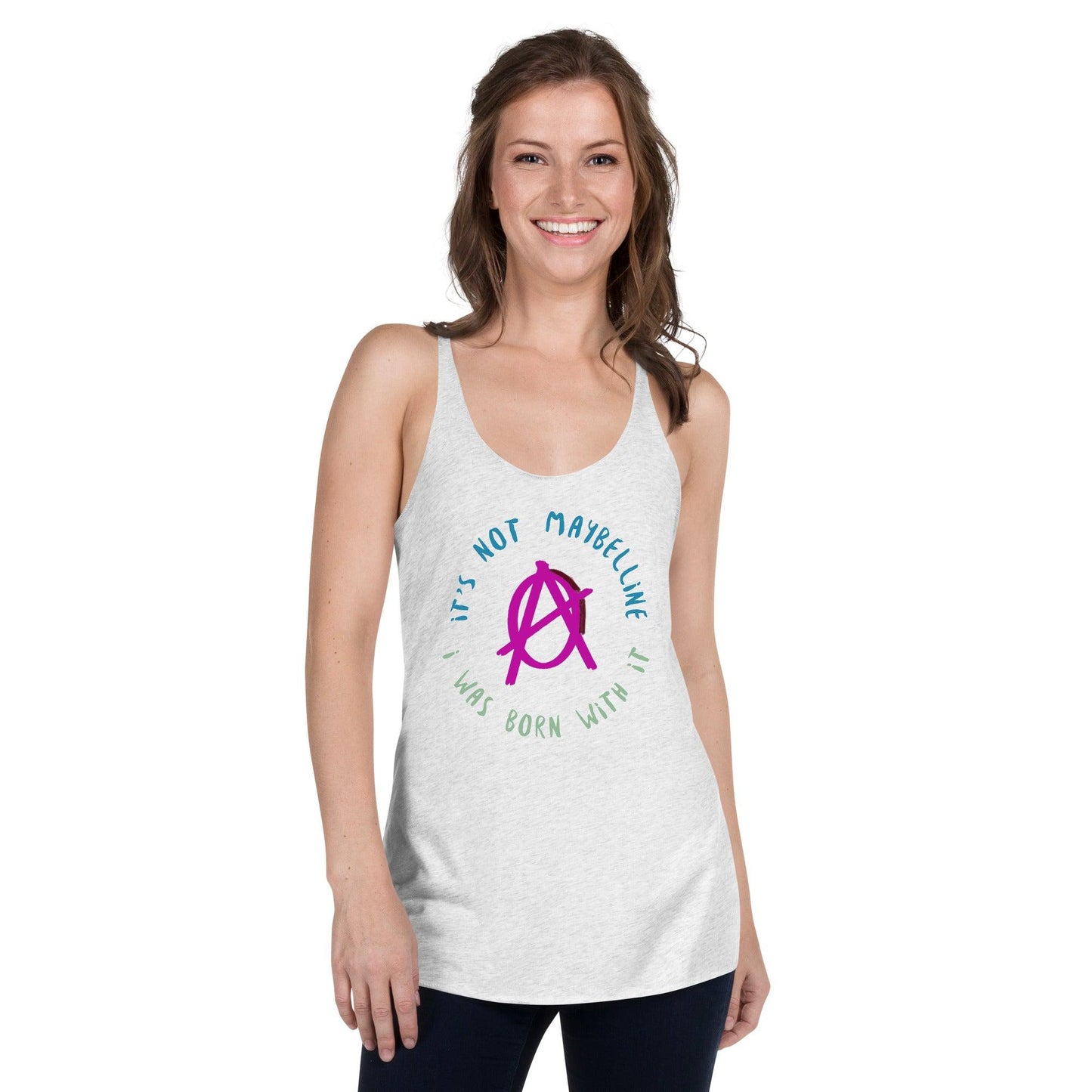 Anarchy Wear Women's "It's Not Maybelline" Pink Women's Racerback Tank - AnarchyWear