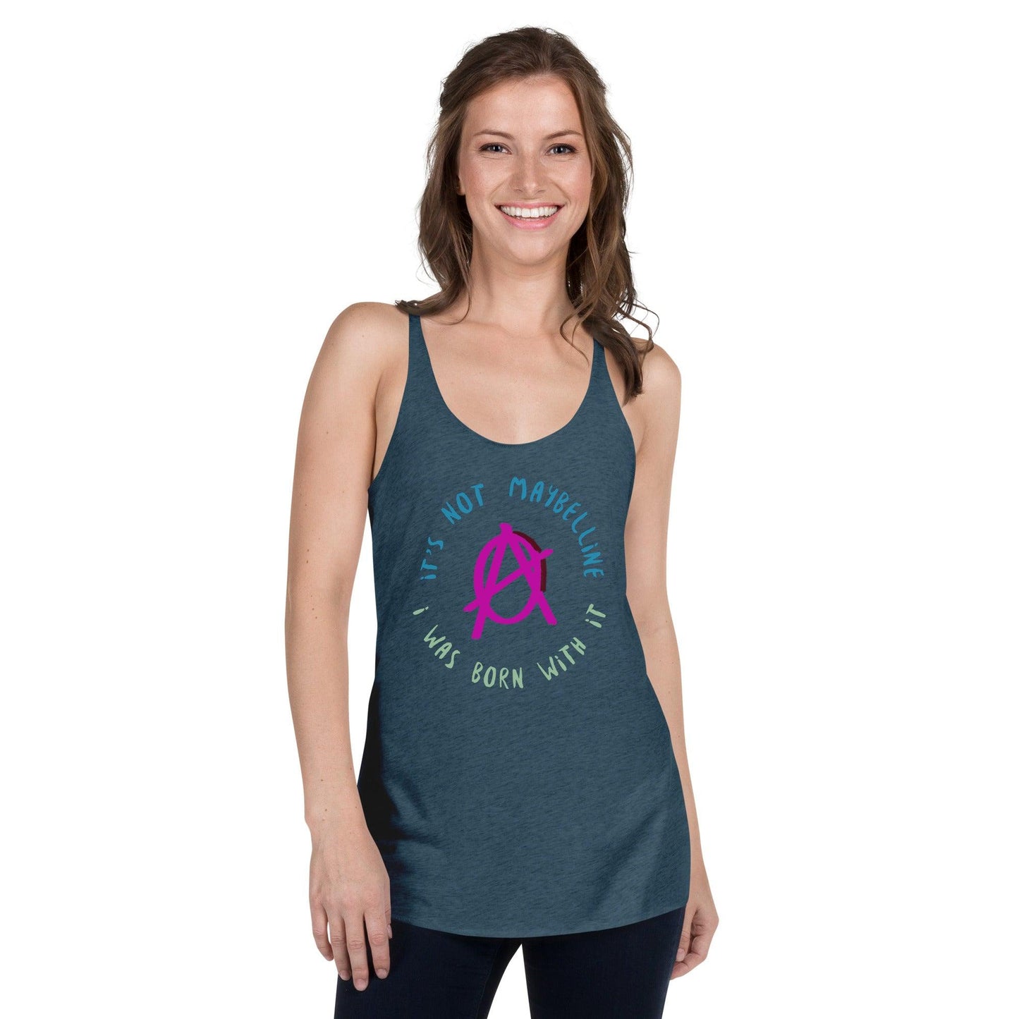 Anarchy Wear Women's "It's Not Maybelline" Pink Women's Racerback Tank - AnarchyWear