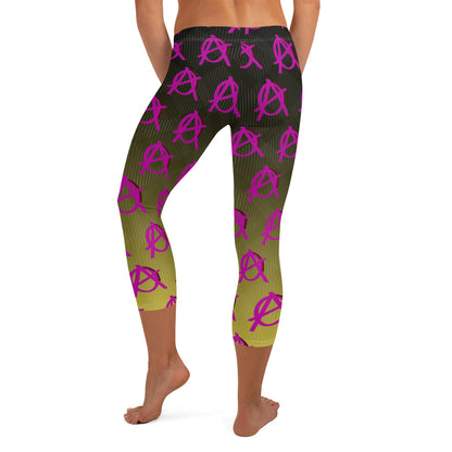 Anarchy Wear Faded Gold w/ Pink Capri Leggings