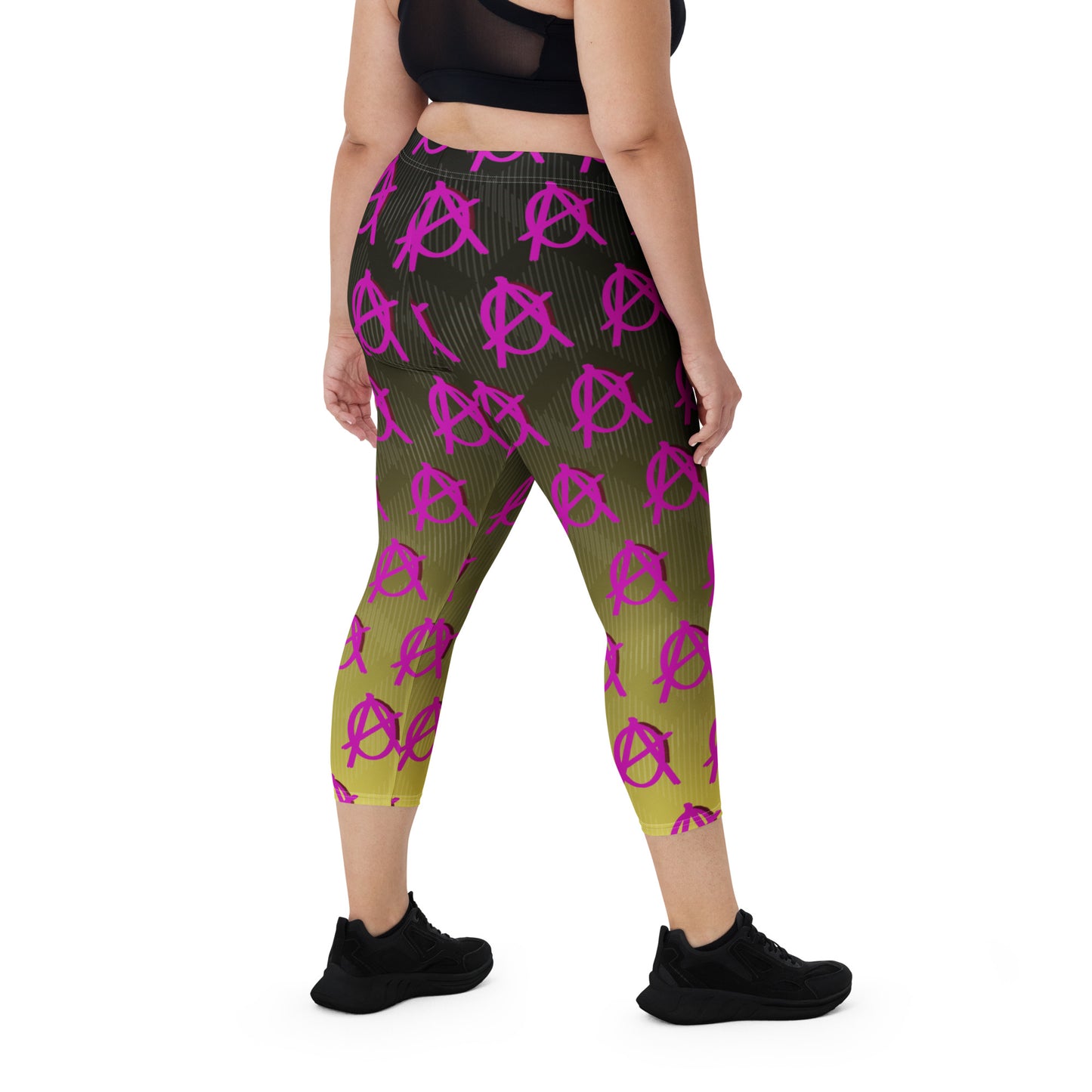 Anarchy Wear Faded Gold w/ Pink Capri Leggings