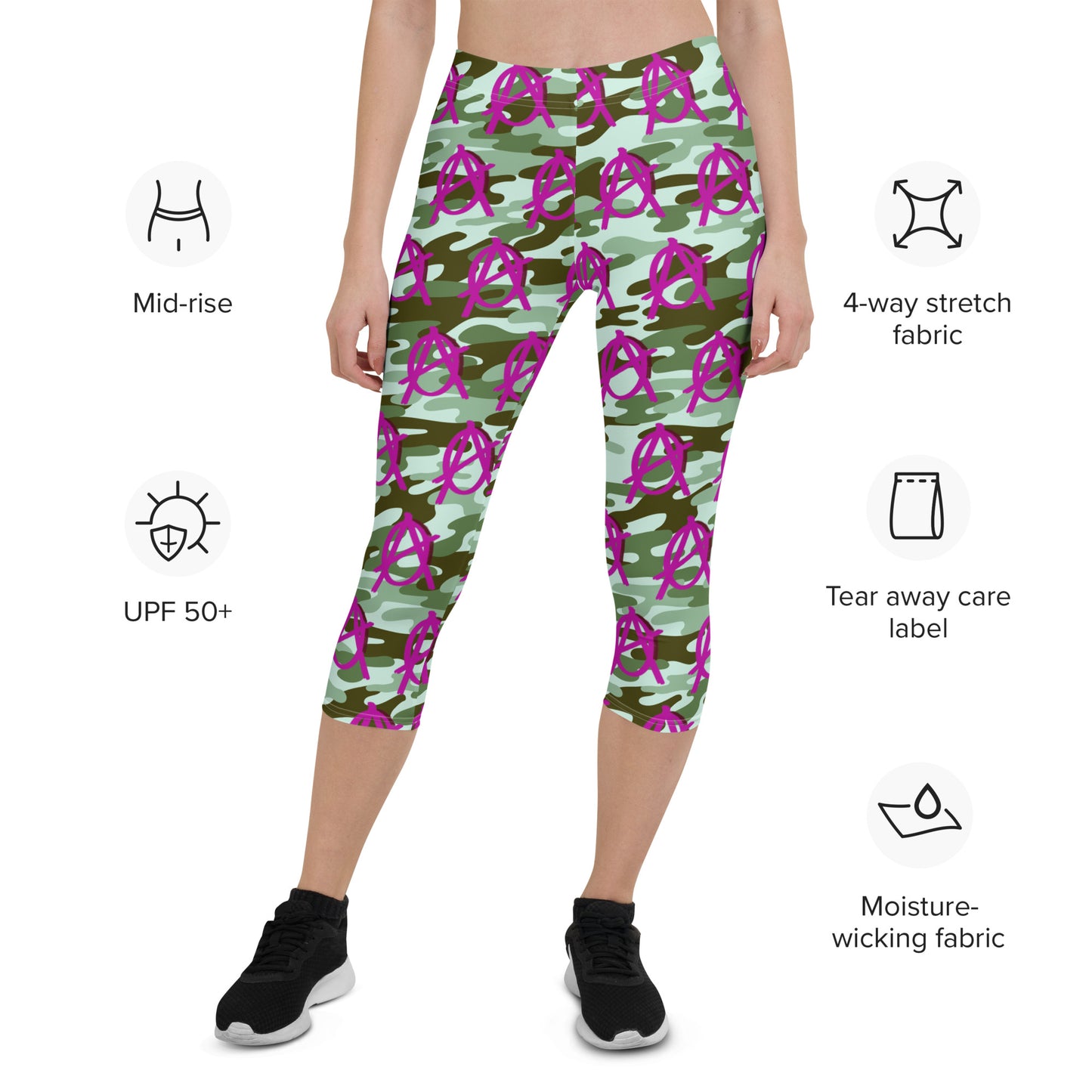 Anarchy Wear Pink Camo Capri Leggings